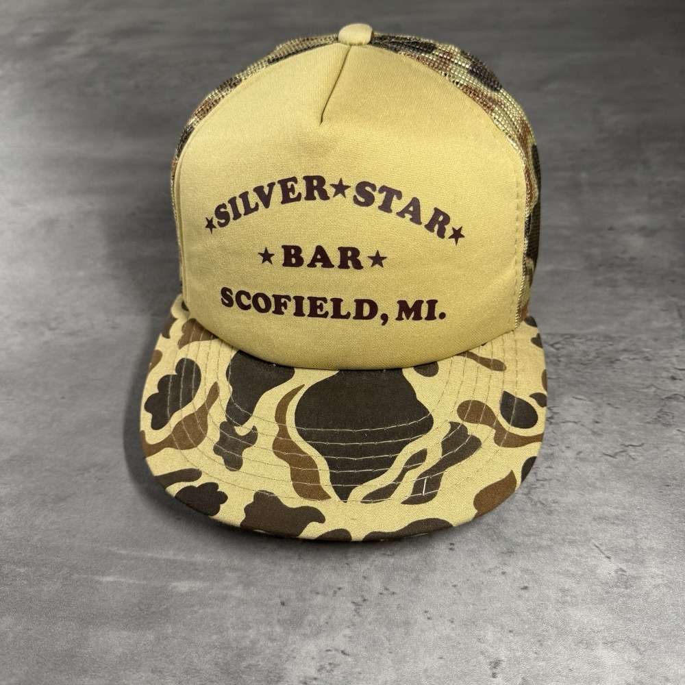 Vintage Snapback Hat Nylon Cotton Blend Realtree Duck Camo‎ Trucker 80s Yupoong